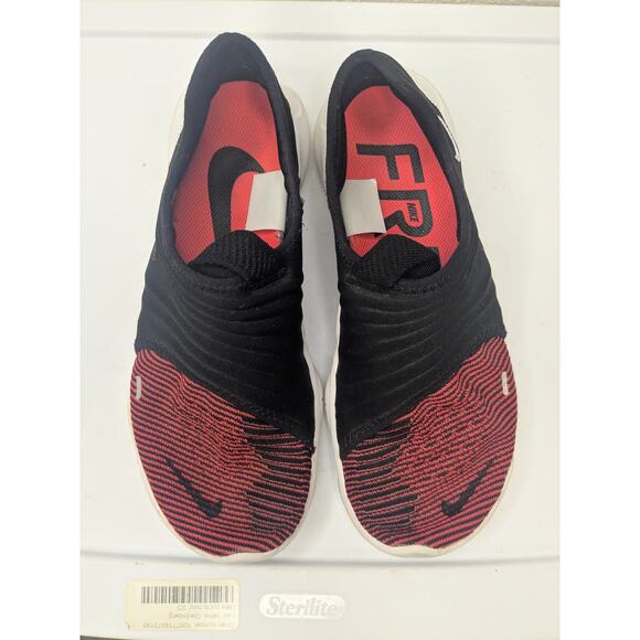 NIKE Free Rn Flyknit 3.0 Mens Aq5707-007 Size 9 Black Bright Crimson Red main image 7